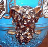 apothecary, blue jars, rb, detail of ram handle.jpg (91633 bytes)