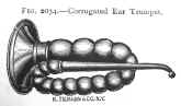 hearing aid, corrugated antique ear trumpet, Tiemann 1889 catalogue.jpg (96128 bytes)