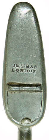 medicine spoon, Gibson's, J & S Maw, London, c. 1830, marks.jpg (63303 bytes)